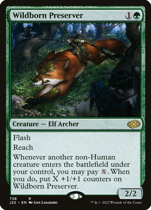 Protettore Figlio della Selva (Wildborn Preserver) - Jumpstart 2022 (#738) - Illustrated by Lius Lasahido - Magic: The Gathering Card