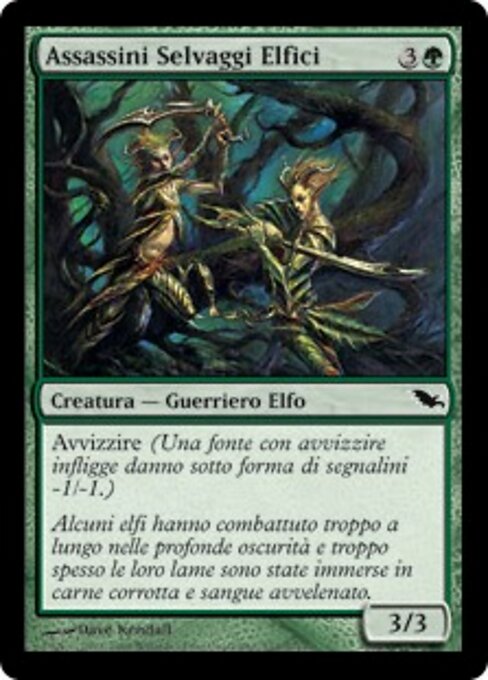 Elfos destructores salvajes (Wildslayer Elves) - Shadowmoor (#133) - Illustrated by Dave Kendall - Magic: The Gathering Card