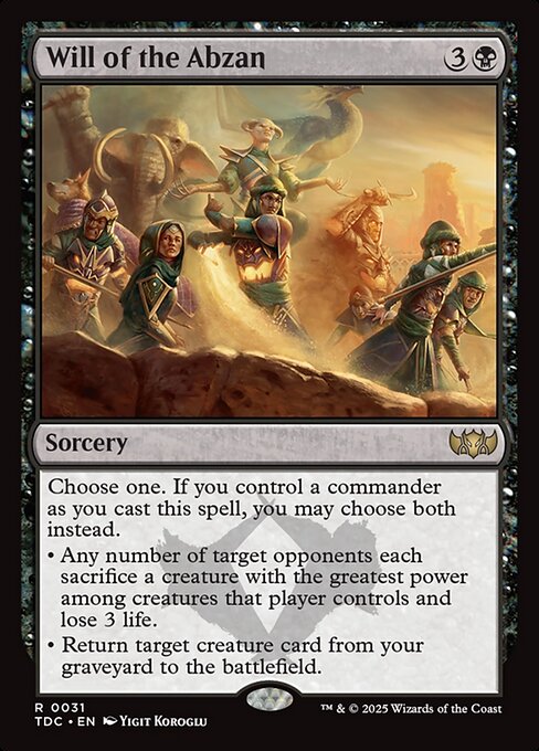 Will of the Abzan - Tarkir: Dragonstorm Commander Magic card
