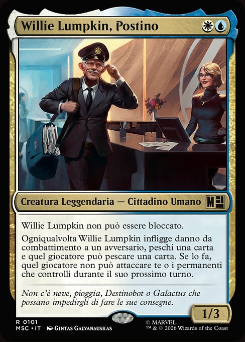 Willie Lumpkin, der Postbote (Willie Lumpkin, Postman) - Marvel Super Heroes Commander (#425) - Illustrated by Gintas Galvanauskas - Magic: The Gathering Card