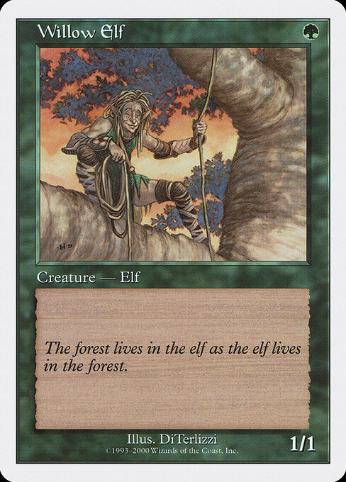 Willow Elf - Starter 2000 (#45) - Illustrated by DiTerlizzi - Magic: The Gathering Card