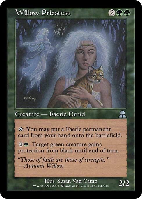 Weidenpriesterin (Willow Priestess) - Homelands (#100) - Illustrated by Susan Van Camp - Magic: The Gathering Card