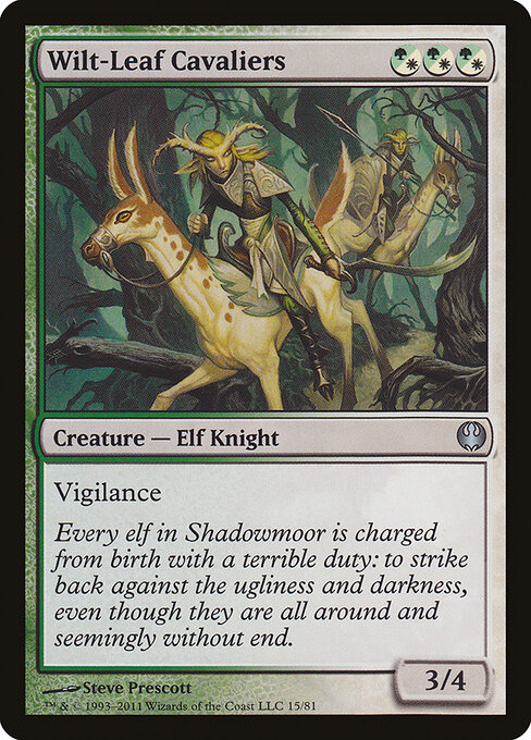 Wilt-Leaf Cavaliers - Duel Decks: Knights vs. Dragons (#15) - Illustrated by Steve Prescott - Magic: The Gathering Card