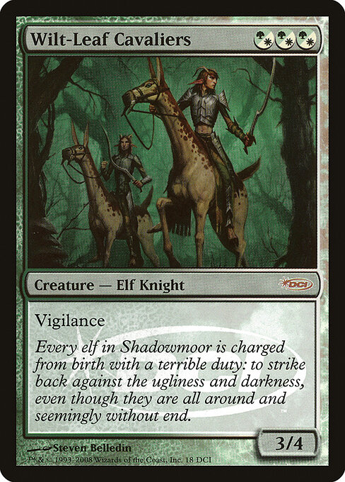 Caballeros de Hojas Marchitas (Wilt-Leaf Cavaliers) - Duel Decks: Knights vs. Dragons (#15) - Illustrated by Steve Prescott - Magic: The Gathering Card