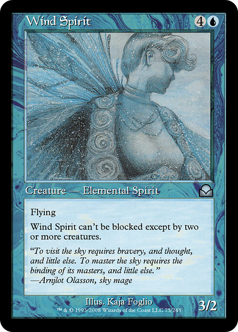 Wind Spirit - Masters Edition II (#75) - Illustrated by Kaja Foglio - Magic: The Gathering Card