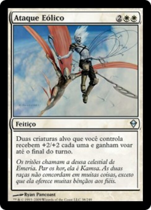 风运冲锋 (Windborne Charge) - Zendikar (#38) - Illustrated by Ryan Pancoast - Magic: The Gathering Card