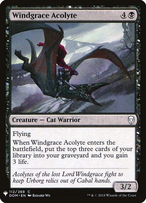 風華侍僧 (Windgrace Acolyte) - Dominaria (#112) - Illustrated by Bayard Wu - Magic: The Gathering Card