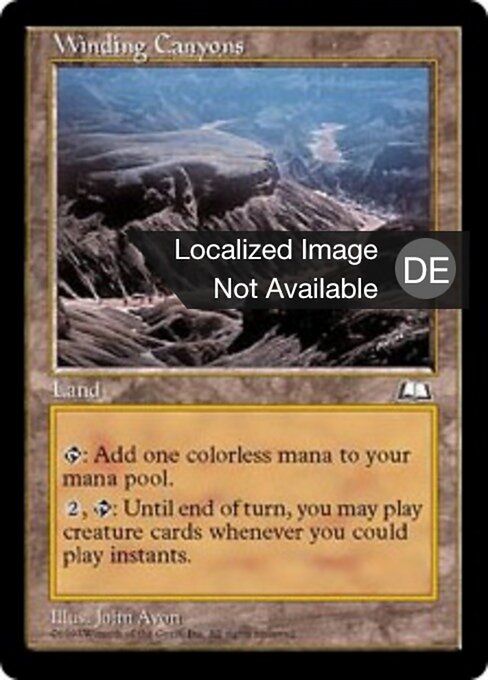 Schlängelnde Canyons (Winding Canyons) - Weatherlight (#167) - Illustrated by John Avon - Magic: The Gathering Card