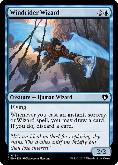 Windrider Wizard - Commander Masters (#134) - Illustrated by Slawomir Maniak - Magic: The Gathering Card