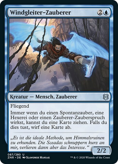 Windgleiter-Zauberer (Windrider Wizard) - Commander Masters (#134) - Illustrated by Slawomir Maniak - Magic: The Gathering Card