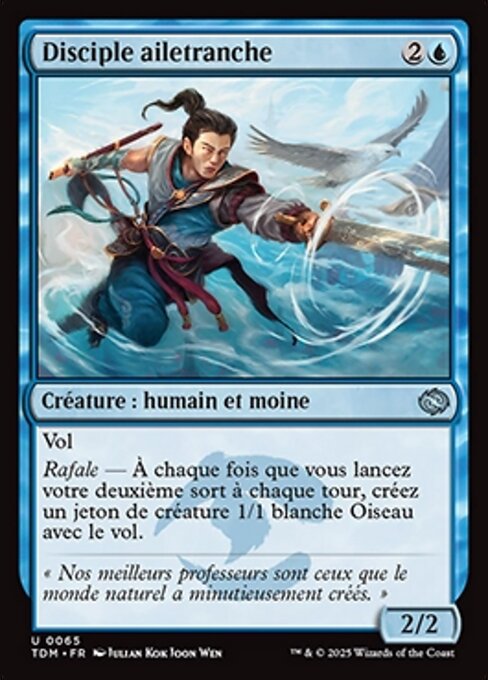Disciple ailetranche (Wingblade Disciple) - Tarkir: Dragonstorm (#65) - Illustrated by Julian Kok Joon Wen - Magic: The Gathering Card
