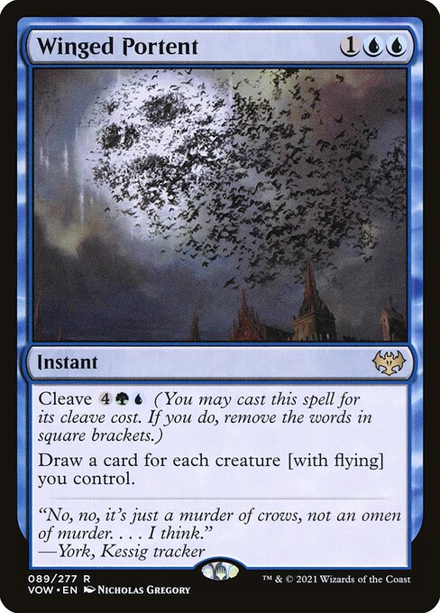 Présage ailé (Winged Portent) - Innistrad: Crimson Vow (#89) - Illustrated by Nicholas Gregory - Magic: The Gathering Card