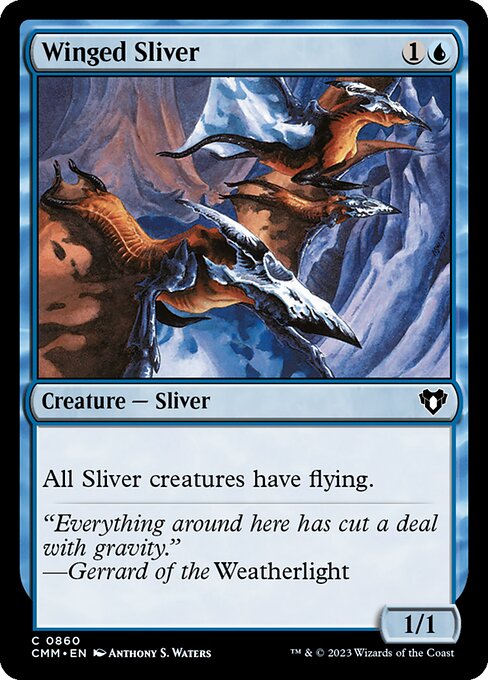 Winged Sliver - Commander Masters Magic card
