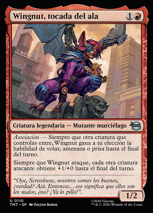 Wingnut, tocada del ala (Wingnut, Bat on the Belfry) - Teenage Mutant Ninja Turtles (#110) - Illustrated by Zoltan Boros - Magic: The Gathering Card