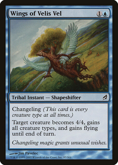 贝理贝之翼 (Wings of Velis Vel) - Lorwyn (#97) - Illustrated by Jim Pavelec - Magic: The Gathering Card
