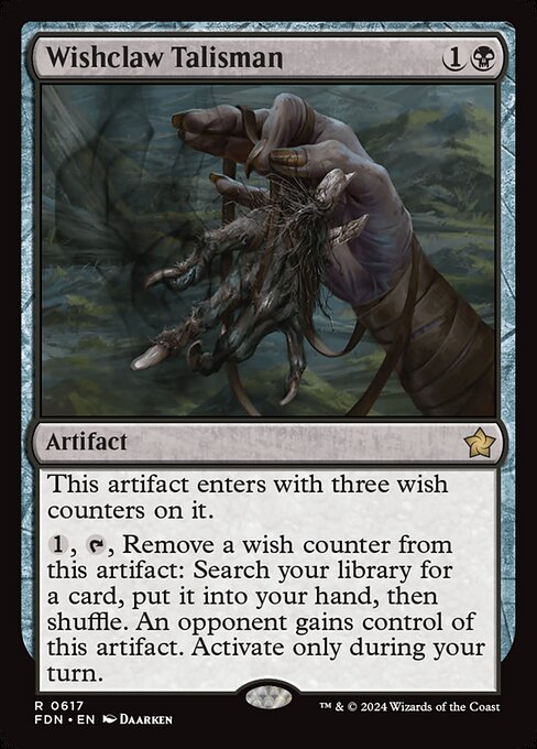 Wishclaw Talisman - Foundations (#617) - Illustrated by Daarken - Magic: The Gathering Card