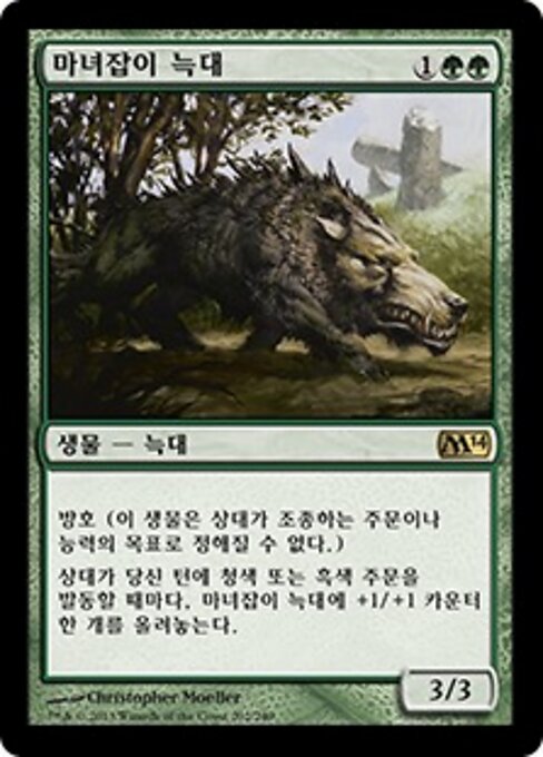 Hexenjägerwolf (Witchstalker) - Magic 2014 (#202) - Illustrated by Christopher Moeller - Magic: The Gathering Card