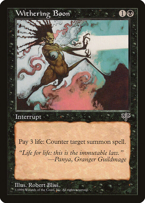 Withering Boon - Mirage Magic card