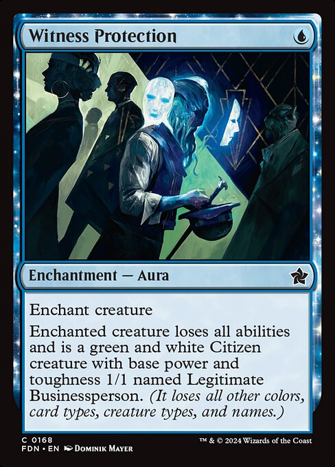 Witness Protection - Foundations (#168) - Illustrated by Dominik Mayer - Magic: The Gathering Card