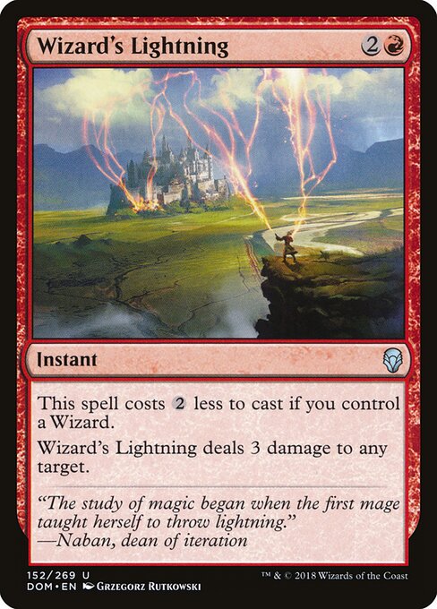 Blitz des Zauberers (Wizard's Lightning) - Dominaria (#152) - Illustrated by Grzegorz Rutkowski - Magic: The Gathering Card