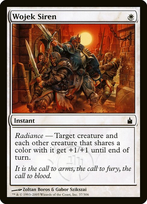 ウォジェクの号笛 (Wojek Siren) - Ravnica: City of Guilds (#37) - Illustrated by Zoltan Boros & Gabor Szikszai - Magic: The Gathering Card