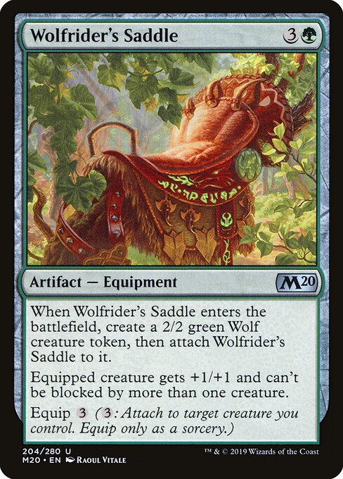 Wolfrider's Saddle - Core Set 2020 (#204) - Illustrated by Raoul Vitale - Magic: The Gathering Card