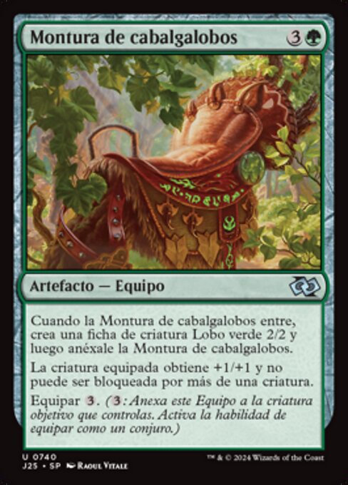 Montura de cabalgalobos (Wolfrider's Saddle) - Foundations Jumpstart (#740) - Illustrated by Raoul Vitale - Magic: The Gathering Card