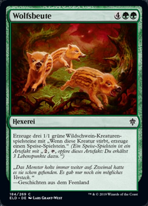 Wolfsbeute (Wolf's Quarry) - Throne of Eldraine (#184) - Illustrated by Lars Grant-West - Magic: The Gathering Card