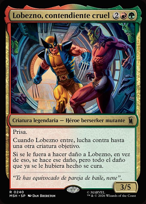 Lobezno, contendiente cruel (Wolverine, Fierce Fighter) - Marvel Super Heroes (#240) - Illustrated by Dan Brereton - Magic: The Gathering Card