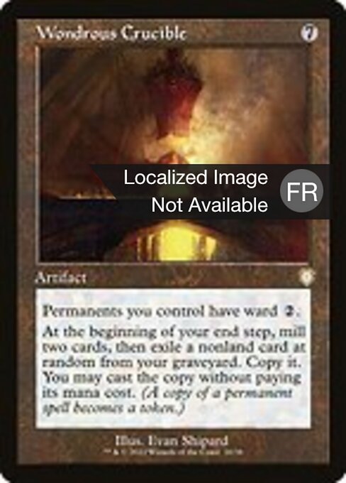 驚異のるつぼ (Wondrous Crucible) - The Brothers' War Commander (#67) - Illustrated by Evan Shipard - Magic: The Gathering Card