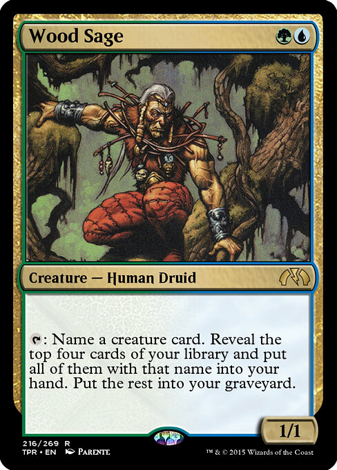 Wood Sage - Tempest Remastered (#216) - Illustrated by Paolo Parente - Magic: The Gathering Card