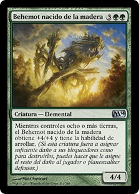 Behemoth della Foresta (Woodborn Behemoth) - Magic 2014 (#203) - Illustrated by Matt Stewart - Magic: The Gathering Card