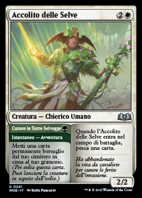 Woodland Acolyte // Mend the Wilds - Wilds of Eldraine (#241) - Illustrated by Steve Prescott - Magic: The Gathering Card