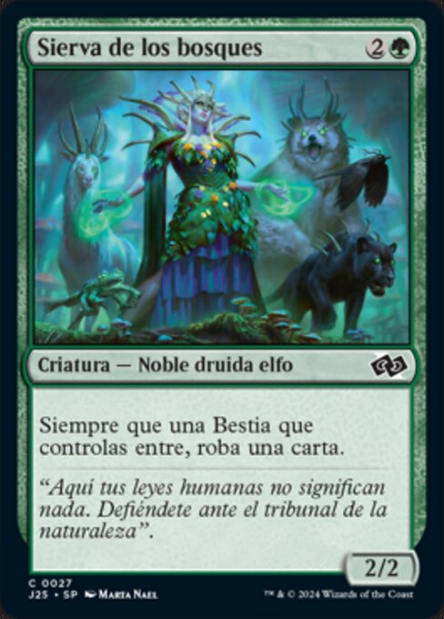 Vassalla delle Selve (Woodland Liege) - Foundations Jumpstart (#27) - Illustrated by Marta Nael - Magic: The Gathering Card