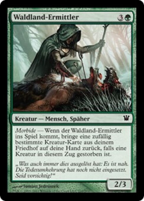 Waldland-Ermittler (Woodland Sleuth) - Innistrad (#210) - Illustrated by Tomasz Jedruszek - Magic: The Gathering Card