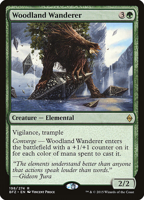 Woodland Wanderer - Battle for Zendikar (#198) - Illustrated by Vincent Proce - Magic: The Gathering Card