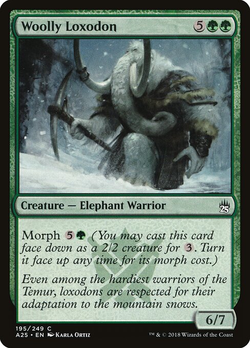 粗茸象族 (Woolly Loxodon) - Masters 25 (#195) - Illustrated by Karla Ortiz - Magic: The Gathering Card