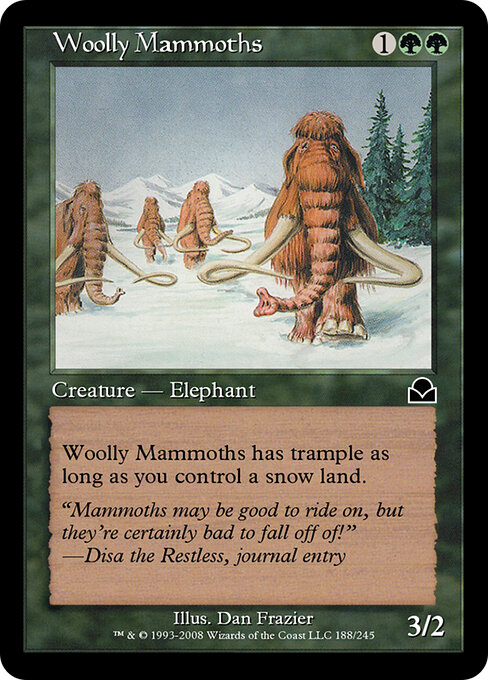 Woolly Mammoths - Masters Edition II (#188) - Illustrated by Dan Frazier - Magic: The Gathering Card