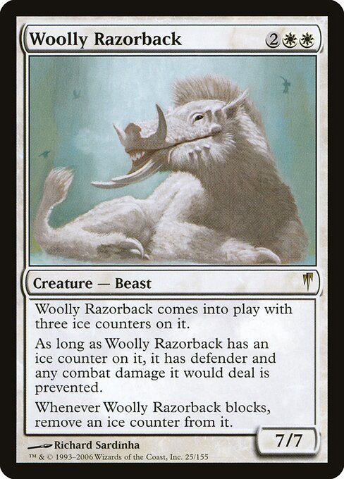 Woolly Razorback - Coldsnap (#25) - Illustrated by Richard Sardinha - Magic: The Gathering Card