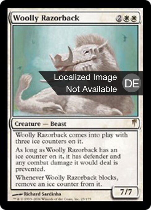Dorso-di-Rasoio Lanoso (Woolly Razorback) - Coldsnap (#25) - Illustrated by Richard Sardinha - Magic: The Gathering Card