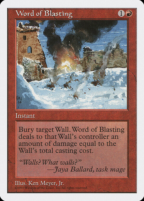 Word of Blasting - Fifth Edition (#276) - Illustrated by Ken Meyer, Jr. - Magic: The Gathering Card