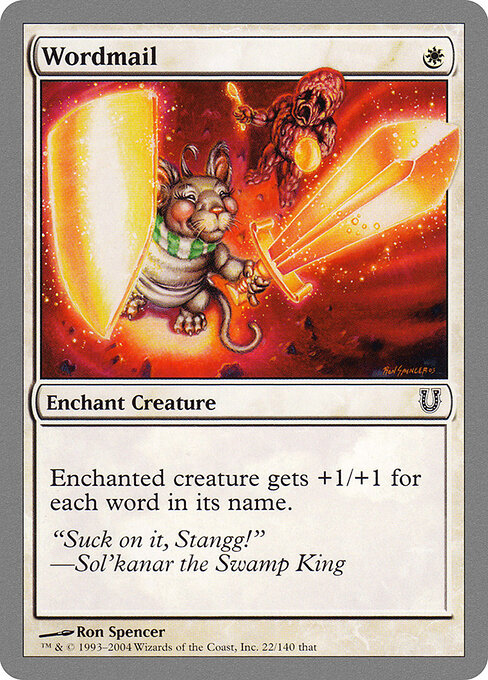 Wordmail - Unhinged (#22) - Illustrated by Ron Spencer - Magic: The Gathering Card
