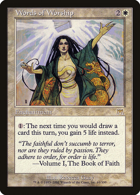 Words of Worship - Onslaught Magic card