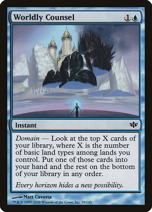 Worldly Counsel - Conflux (#39) - Illustrated by Matt Cavotta - Magic: The Gathering Card