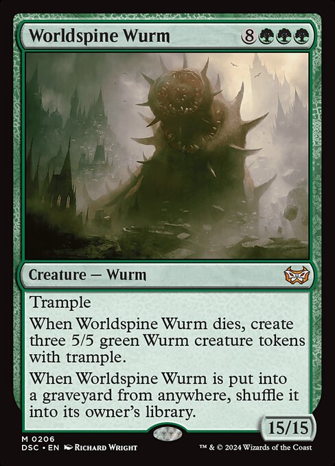 Worldspine Wurm - Duskmourn: House of Horror Commander Magic card