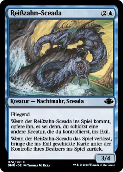 Reißzahn-Sceada (Wormfang Drake) - Dominaria Remastered (#74) - Illustrated by Thomas M. Baxa - Magic: The Gathering Card