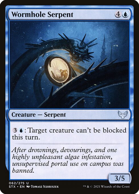 虫洞巨蛇 (Wormhole Serpent) - Strixhaven: School of Mages (#62) - Illustrated by Tomasz Jedruszek - Magic: The Gathering Card