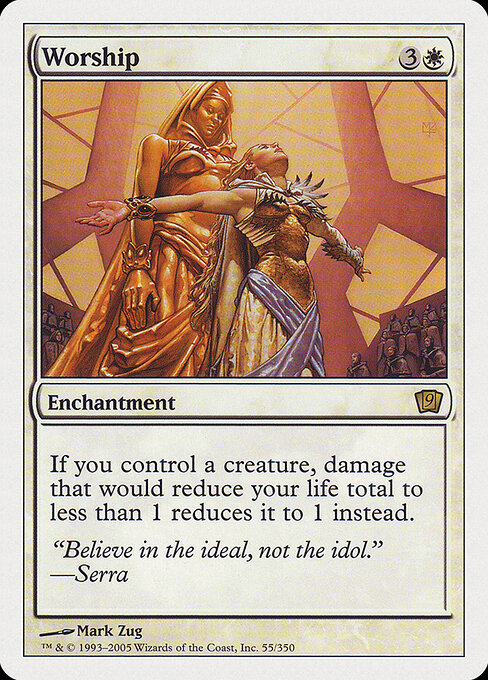 Worship - Ninth Edition (#55) - Illustrated by Mark Zug - Magic: The Gathering Card