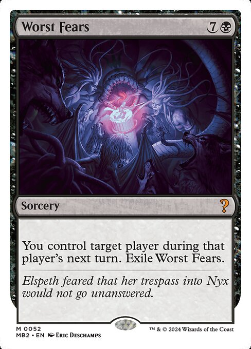 Worst Fears - Mystery Booster 2 (#52) - Illustrated by Eric Deschamps - Magic: The Gathering Card