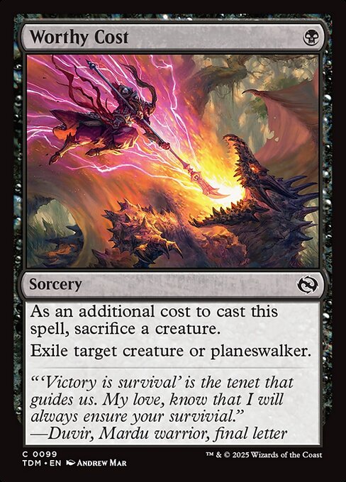 Worthy Cost - Tarkir: Dragonstorm Magic card
